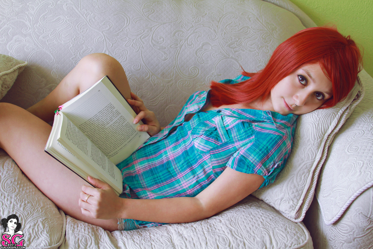 Tattooed Redhead Teen Posing — 34