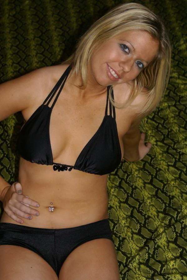 Blonde cheerleader posing and masturbating — 47
