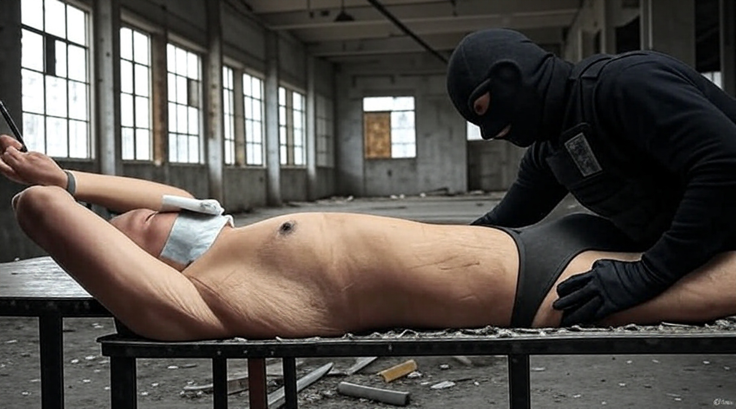 Tied up in a warehouse — 30